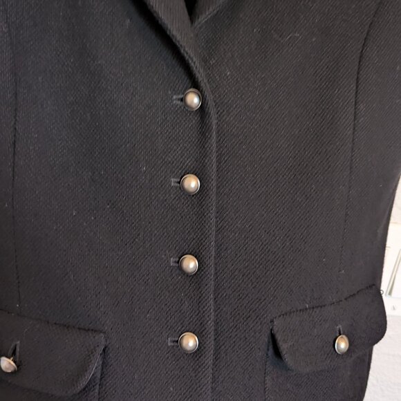 🖤 90s Talbots Blazer | Italian Wool Knit Pewter Buttons Precision Tailoring  12 - Picture 3 of 10